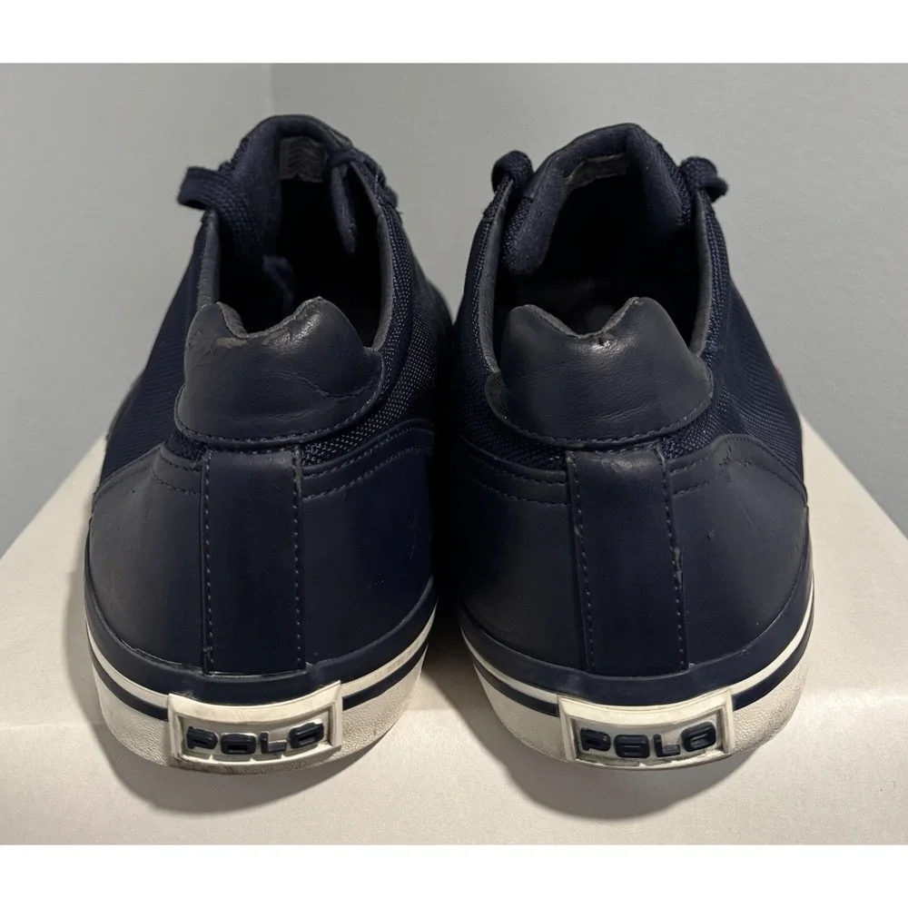 Ralph Lauren Polo HANFORD Canvas Sneakers Mens 16D Navy Blue Nylon Upper